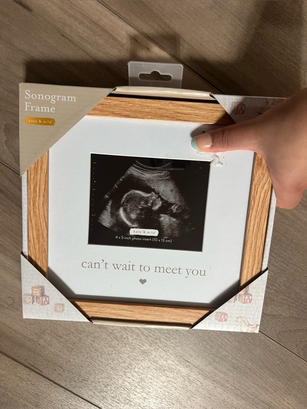 Oak Sonogram Frame in Light Brown baby